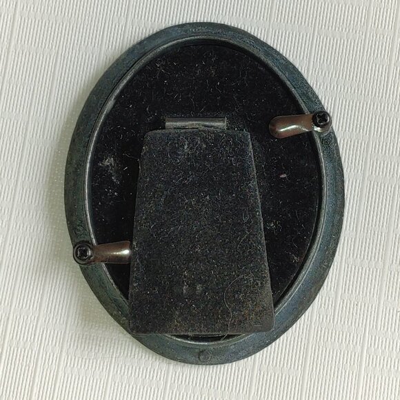 Vintage MINI Picture Frames Metal and Glass Oval and Rectangle Free Standing - Picture 4 of 6